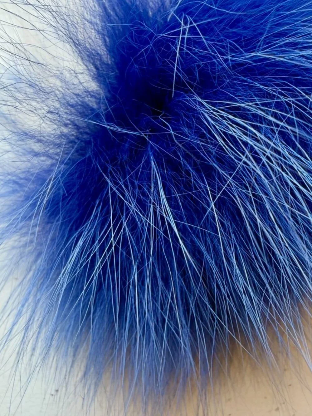 Fendi Blue White Fox Fur Pom Pom Bag Charm